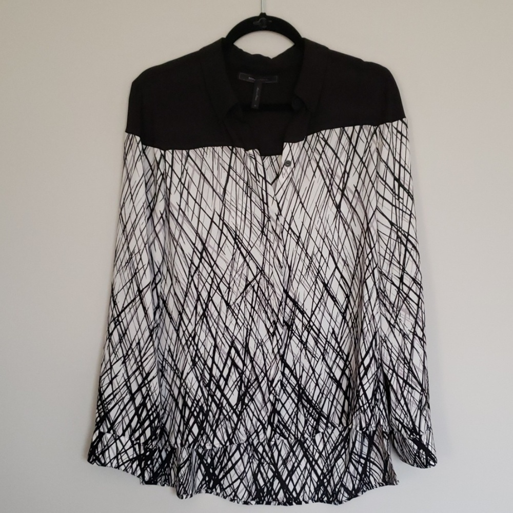 BCBG Maxazria Black and White Blouse